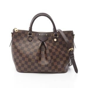 Louis Vuitton Siena Damier Ebene Brown Handbag Canvas Leather Brown
